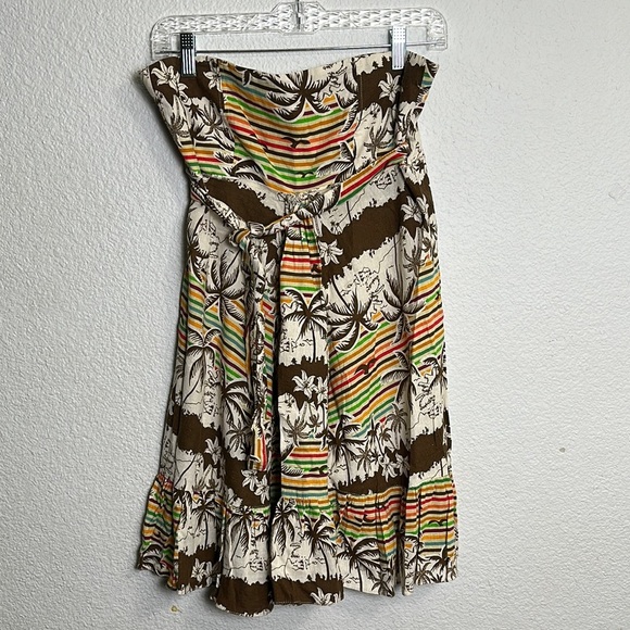 Farm Rio Women’s Size Medium Strapless Wrap Cover Up Mini Short Dress - Picture 1 of 15